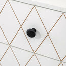 Cassettiera 3 Cassetti 1 Anta 70x35x75 cm in Acciaio e MDF Bianco