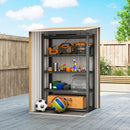 Casetta Box da Giardino Porta Attrezzi 100x104x160 cm con Porta a Battente in Acciaio Galvanizzato Giallo      