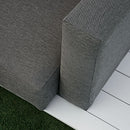 Set da Giardino Divano Angolare e Tavolino in Alluminio Bianco e Grigio