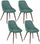 Set 4 Sedie 58x49xH85 cm in Tessuto Astrid Verde