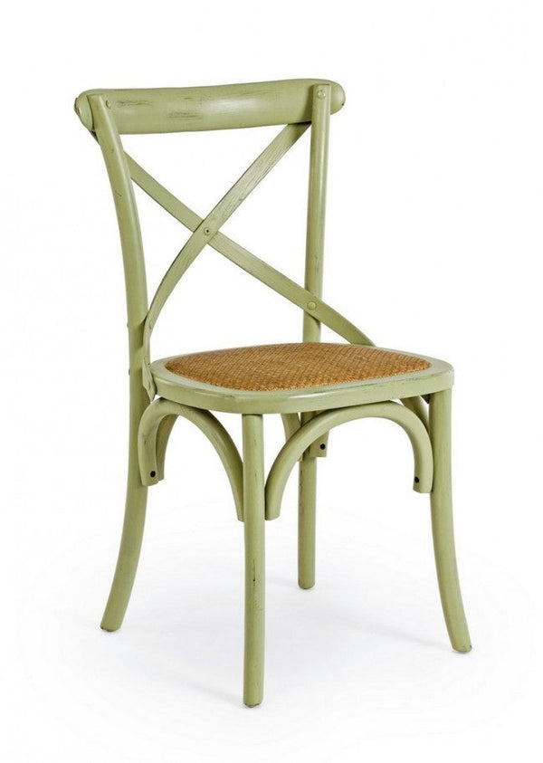 Sedia Cross Verde in Legno online