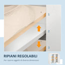 Mobiletto  75x35x82 cm in Truciolato e Metallo Bianco