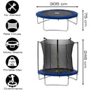 Trampolino Elastico da Giardino Ø305 cm con Rete di Sicurezza Dunlop