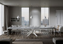 Tavolo Allungabile 200-460x90x77 cm Volantis Premium Cemento Telaio Bianco 