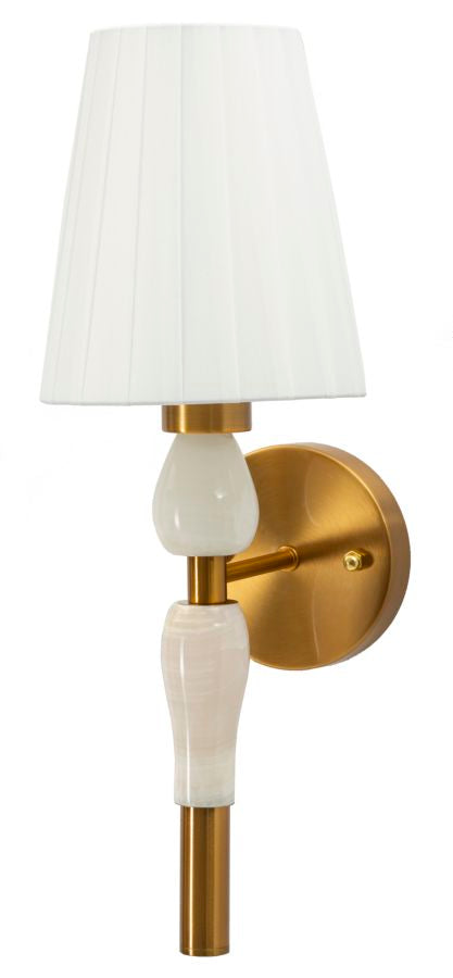 Lampada da Muro Budapest 16x20x46 cm in Ferro e Tessuto Oro e Bianco online