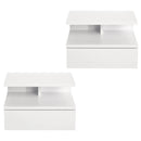 Set 2 Comodini Sospesi 35x32x22,5 cm in Legno Bianco