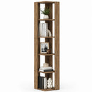 Libreria Angolare 34x34x161 cm Scaffale Salvaspazio 5 Ripiani in Legno Rovere     
