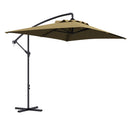 Ombrellone da Giardino Decentrato 294x193 cm con Base a Croce Marrone   