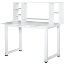 Scrivania con Scaffale 120x60x125 cm in Legno Bianco