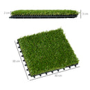 Set 10 Piastrelle 30x30 cm Erba Finta 20 mm Prato Artificiale Sintetico Realistico Verde Scuro      