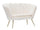 Divanetto Vienna Crema 130x74x84 cm Spugna e Tessuto e Metallo Bianco e Oro