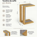 Tavolino da Caffè 57x40x30 cm Porta PC Laterale Divano in Legno MDF Quercia e Moka      