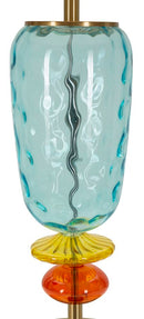 Lampada da Tavolo Colorful Ø35x73 cm in Ferro e Vetro e Tessuto Multicolor      