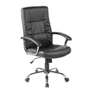 Poltrona da Ufficio Presidenziale Baltimora con Braccioli 63x68x106-116 cm in Pelle Sintetica Nero      