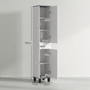 Mobile a Colonna da Bagno con 2 Armadietti e Cassetto 34x32x190 cm Bianco  