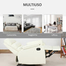 Poltrona Relax Reclinabile Manuale in Similpelle Crema 