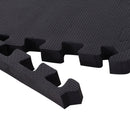 Tappeto Puzzle in EVA per Casa e Palestra Antiscivolo 8 Pezzi con Bordi Nero 63.5x63.5x2 cm 