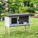 Conigliera da Esterno 86x45x70 cm in Legno Grigio