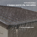 Casetta da Giardino Porta Attrezzi con Doppia Porta Scorrevole 278x195x215 cm con Pannelli in Acciaio Effetto Legno Marrone 