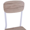 Set da Pranzo Tavolo con 2 Sedie in Legno e Metallo Bianco 