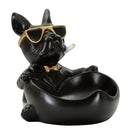 Decorazione Cane Ball Svuotatasche 18,5x20,5x20 cm in Resina Nero e Oro      