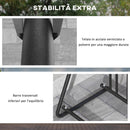 Rastrelliera Portabiciclette a 3 Posti da Esterno 114x58x75cm Nero