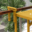 Tavolino da Ringhiera 68x65x55 cm per Balcone Pieghevole e Regolabile in Legno Colore Naturale      