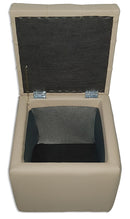 Cubo Pouf Contenitore in Similpelle e Cristalli Renier Beige