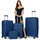 Set 3+1 Valigie Rigide Beauty Case Bagaglio Trolley con Ruote Easy Roll Blu Navy