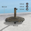 Base per Ombrellone da 20 kg Rotonda con Ruote e Freni in Resina Bronzo      