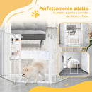 Cancelletto per Cani con Chiusura Automatica 180x3x74,5 cm in Metallo e Plastica Bianco      