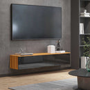 Mobile TV Sospeso 160x35x30 cm in Truciolato Marrone e Nero