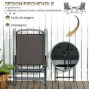 Set 3 Pezzi da Giardino con 2 Sedie 53,5x64x93 cm e Tavolino da Caffè Ø45x50 cm in Metallo Marrone      