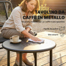Set 4 Pezzi Salotto da Giardino con Divano 2 Sedie con Tavolino in  Rattan e Metallo Nero      