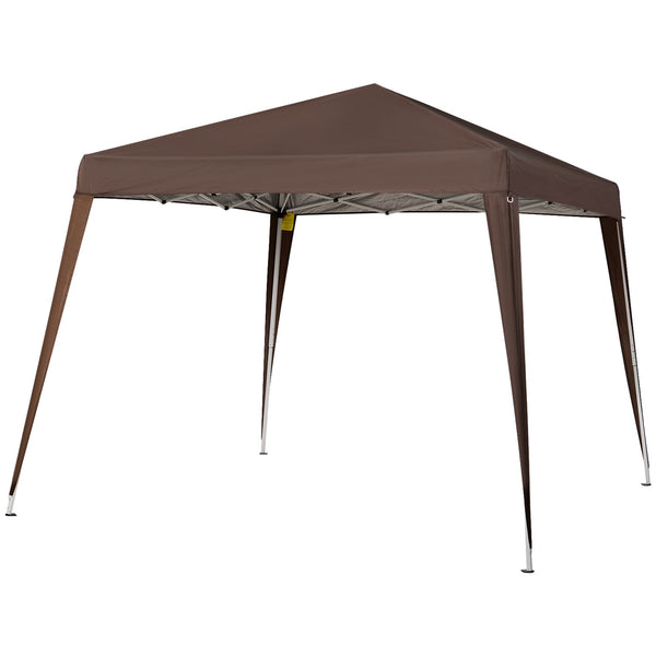 Gazebo Pieghevole da Giardino con Struttura Antivento 2,4x2,4m in Acciaio e Corde Caffè acquista