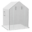 Copertura per Serra da Giardino 140x143x190 cm con Porta a Cerniera e Finestre PE Bianco      