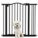 Cancelletto per Cani Estensibile 74-87x78 cm con 2 Blocchi e Chiusura Automatica in Metallo e Plastica Nero  