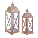Set 2 Lanterna in Legno H 80 cm