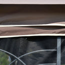 Gazebo da Giardino 3x3m con Zanzariera in Metallo Caffè