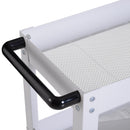 Carrello in Acciaio 3 Ripiani Bianco 43.5x28x78 cm 