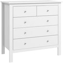 Cassettiera a 5 Cassetti 79x39,5x80,5 cm in Legno Bianco   