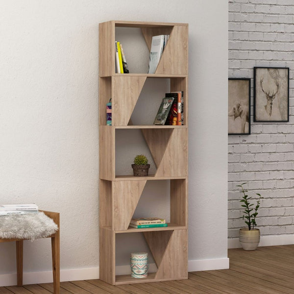 prezzo Libreria 5 Ripiani 54x24x168 cm in MDF Frame Rovere