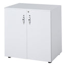 Armadietto da Ufficio Multiuso 2 Ante con Serratura 80x40x80 cm in Legno Truciolato Bianco