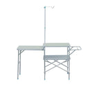 Tavolino da Campeggio Picnic Pieghevole in Alluminio 154.5x40.5x82 cm 