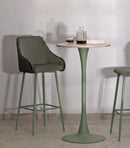 Sgabello Bar Alaska A Verde Set 2 Pz 52x46x111 cm in Compensato e Spugna e Ferro e Poliestere Verde      