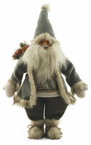 Pupazzo Babbo Natale in Tessuto Abito Grigio H80 cm Soriani