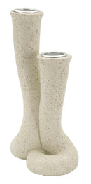 Porta Candele Stons 10x6,5x17,5 cm in Resina Crema      