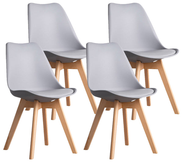 Set 4 Sedie 83x49x43 cm in Similpelle da Interno Grigio online