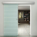 Porta Scorrevole Vetrata 90x205 cm Smerigliata e Satinata 