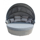 Divano Letto da Esterno Brasile con Cuscini Ø180x80 h cm in Wicker Grigio